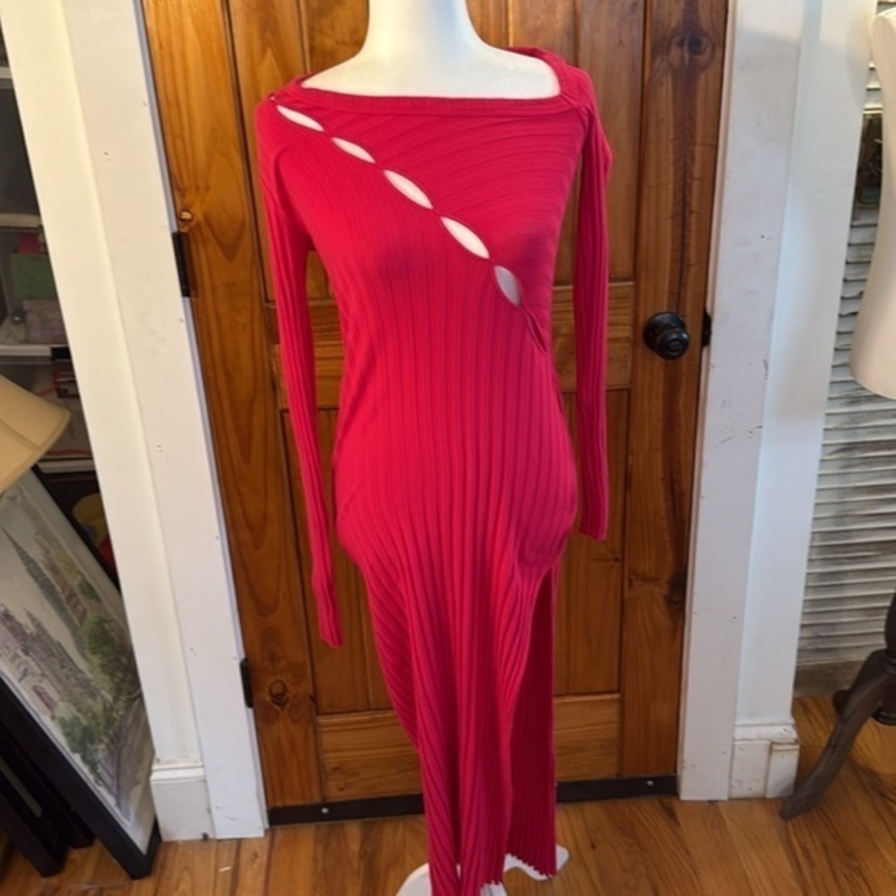 NWT Cotton Citizen red cotton knit stretch dress